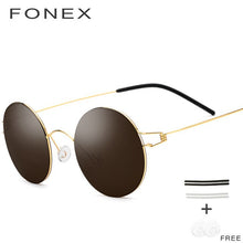 Load image into Gallery viewer, Screwless Eyewear Round Alloy Frame Men Sunglasses